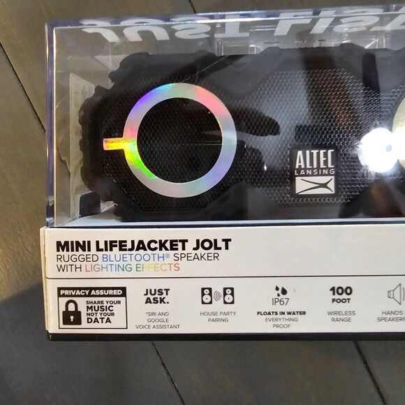 Altec Lansing Black Mini Lifejacket Jolt Rugged Portable Bluetooth Speaker - Picture 5 of 16